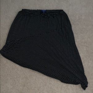 apt 9 high low black and white striped skirt